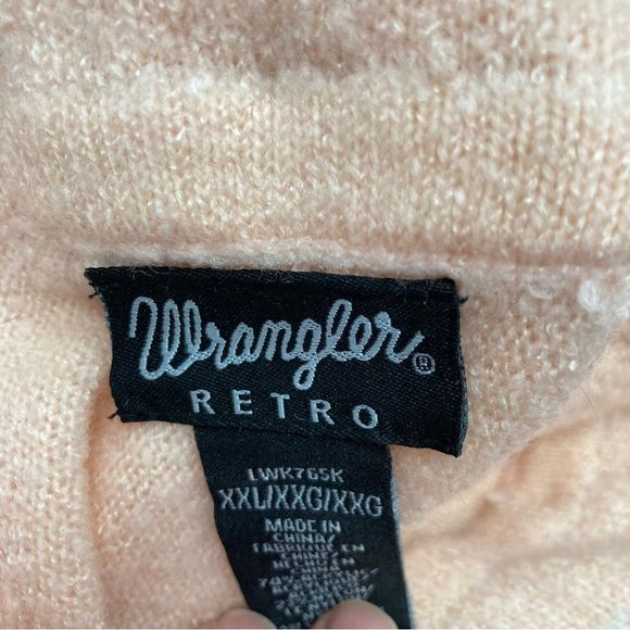 Wrangler Retro Oversized Sweater SZ XXL Cowl Neck Winter Pattern Detail Fuzzy - Picture 6 of 10